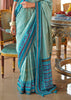 Sky Blue Printed Soft Silk Saree