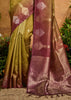 Mehndi Green Woven Banarasi Silk Saree