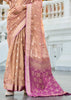 Blush Peach Woven Tissue Silk Saree