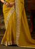 Yellow Embroidered Tissue Saree