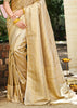 Cream Beige Woven Kanjivaram Silk Saree