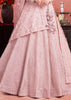 Baby Pink Net Embroidered Bridal Lehenga