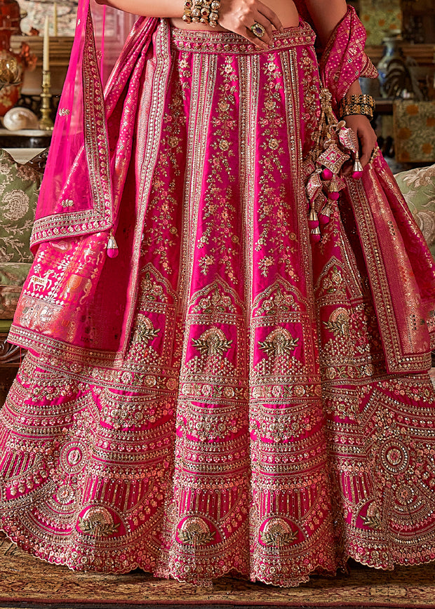 Queen Pink Heavy Embroidered Designer Lehenga