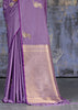 Lavender Purple Woven Banarasi Satin Silk Saree