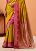 Mustard Gold Banarasi Satin Silk Saree