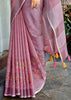 Light Purple Woven Linen Silk Saree
