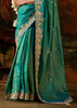 Peacock Green Embroidered Tissue Saree