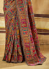Fossil Grey Woven Cotton Kashmiri Jamewar Saree
