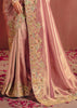 Rose Pink Designer Embroidered Saree