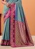 Horizon Blue Banarasi Satin Silk Saree