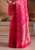 Hot Pink Woven Banarasi Silk Saree