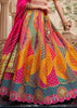 Yellow & Pink Banarasi Silk Embroidered Lehenga