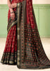 Earth Red Patola Printed Cotton Silk Saree