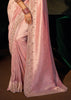 Light Pink Embroidered Silk Saree