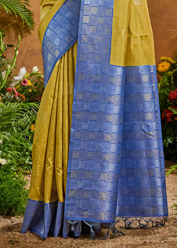 Henna Green Woven Cotton Silk Saree