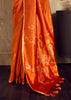 Burnt Orange Woven silk saree