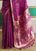 Dahlia Purple Woven Tussar Silk Saree