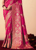 Magenta Pink Woven Banarasi Silk Saree