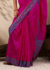 Wine Purple Woven Kanjivaram Silk Saree