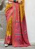 Dusky Yellow Woven Soft Silk Saree