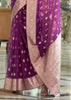 Plum Purple Woven Organza Silk Saree