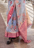 Powder Blue Woven Banarasi Tissue Silk Saree