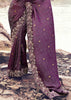 Purple Wine Woven Embroidered Satin Silk Saree