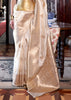 Snow White Dual Tone Woven Banarasi Silk Saree