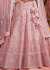 Blushing Pink Net Embroidered Bridal Lehenga