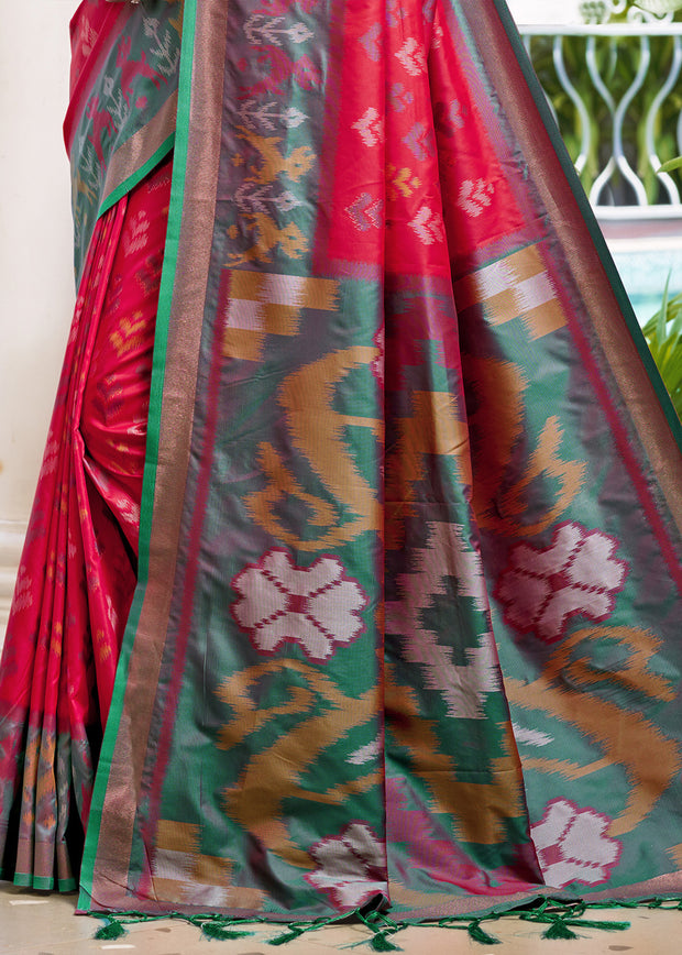 Aurora Red Woven Patola Silk Saree
