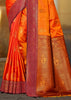 Jaffa Orange Dual Tone Woven Banarasi Silk Saree