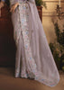 Modest Violet Tissue Organza Designer Saree