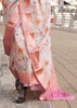 White And Pink Woven Banarasi Tissue Silk Saree