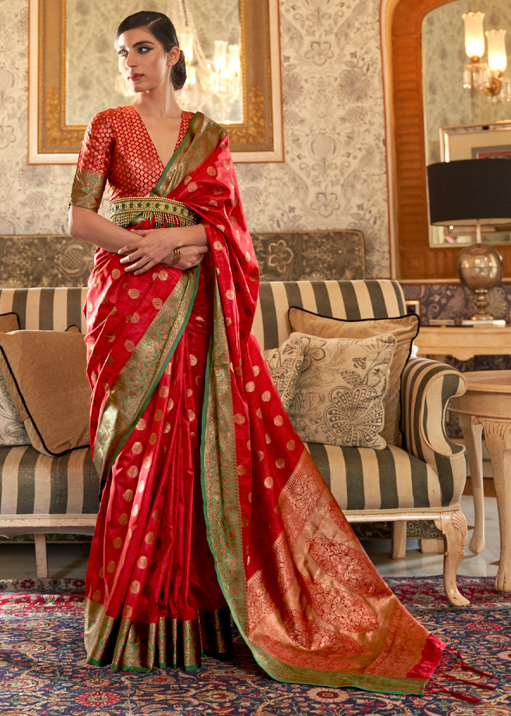 Shop Rani Pink Benarasi Silk Brocade Saree Festive Wear Online at Best  Price | Cbazaar