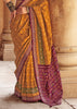 Apricot Yellow Printed Patola Silk Saree
