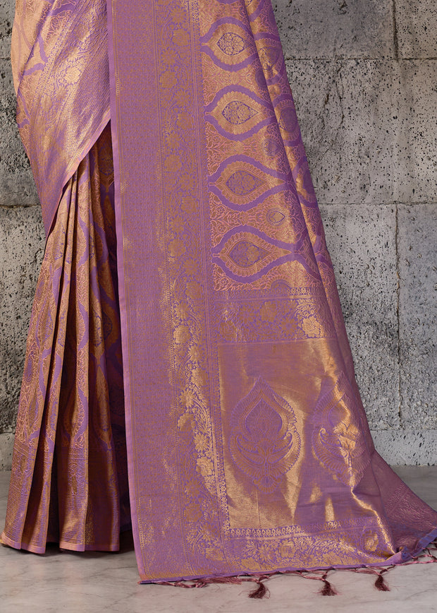 Purple Woven Kanjivaram Silk Saree