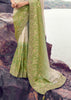 Green & Cream Woven Embroidered Tissue Silk Saree