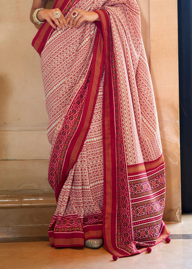 Red Printed Soft Silk Saree