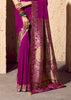 Deep Orchid Purple Woven Crepe Georgette Saree