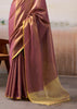 Gloden Wine Woven Tissue Silk Saree