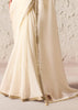 Snow White Designer Organza Tissue Silk Saree With Printed Blouse