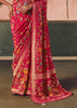Pink Woven Georgette Bandhej Saree