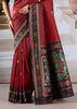 Maroon Red Patola Silk Saree