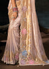 Golden Cream Embroidered Silk Saree
