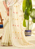 Off White Woven Linen Silk Saree