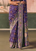 Imperial Purple Woven Georgette Bandhej Saree