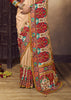 Beige And Maroon Woven Soft Silk Saree