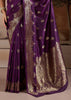 Dark Purple Woven Banarasi Silk Saree