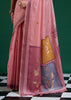 Pink Woven Cotton Jamdani Saree