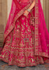 Dark Pink Heavy Embroidered Designer Lehenga